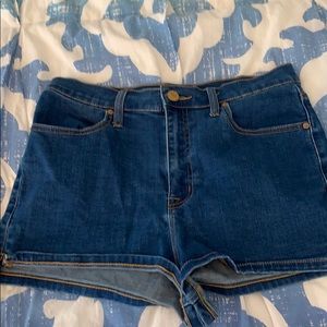 Bdg high waisted dark wash shorts